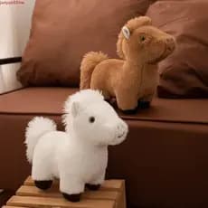 JUNYUE Boneca De Pelúcia De Potro , Chaveiro Cavalo Juba Longa De Simulação , Brinquedo Macio De Desenho Animado