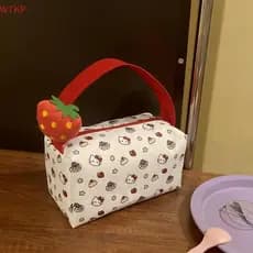 Quente Doce Bonito Olá Kitty Mão Saco De Cosméticos Grande Capacidade Viagem Portátil Moda Feminina Armazenamento KT Gat
