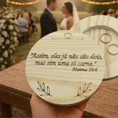 Porta Aliança de Madeira Com Tampa para Anel Noivado Casamento Cerimonia Civil Personalizado Gravacao a Laser