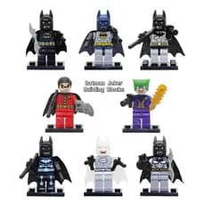 Jogo de animação de super-heróis, conjunto de blocos de construção de montagem do Batman e do Joker, brinquedos educativ
