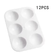 zzz 12 Unidades Paletas De Pintura Brancas 6 Poços Retangulares Bandeja De Paleta De Aquarela