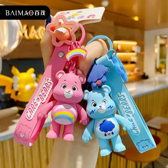 Cuidados Com O Urso Arco-Íris De Amor Feliz Chaveiro De Sunshine Cute Toy Keychain Bag Pendant