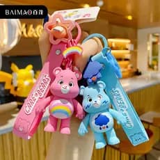 Cuidados Com O Urso Arco-Íris De Amor Feliz Chaveiro De Sunshine Cute Toy Keychain Bag Pendant