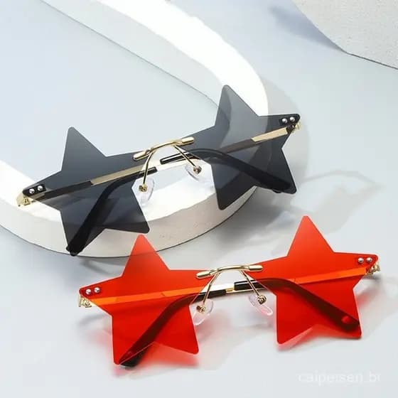 Óculos De Sol Em Forma De Estrela/Penttagrama De Luz/Sem Aro Para Decoração De Natal/Festa