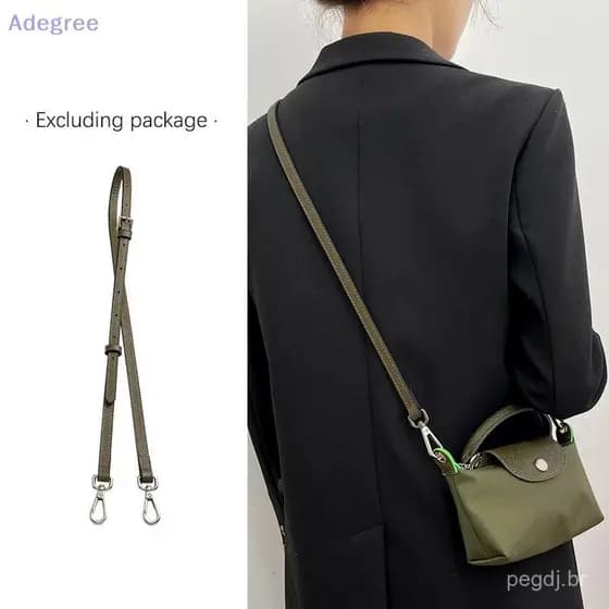 Adegree Bolsa Alça De Couro Para Longchamp Universite Mini Ombro Nova Cinza Acessório De Modificação Sem Perfuração Novo