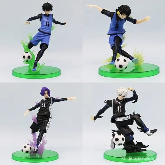 1 Azul Anime Bloqueio Figura Bachira Meguru Isagi Yoichi Nagi Seishiro Mikage Reo Futebol Menino Roupas de Personalidade PVC