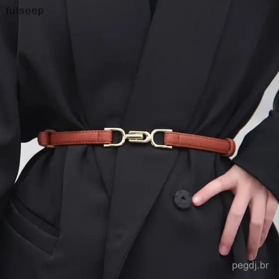 [fulseep] 1 Peça De Couro Ajustável Para Mulheres , Acessórios Vestido , Cintos Finos , Femininos , Fivela De Liga , Mod
