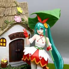 222.5cm Hatsune Miku Anime Personagem Vestido Rosa Sentado Modelo de PVC Brinquedo de Ação Sakura Cereja Coleção Present