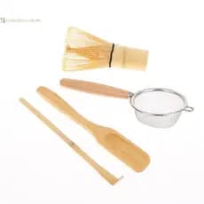 Cs 4 Pçs Matcha Batedor Conjunto Artesanal De Bambu Tradicional Colher De Chá Profunda Filtro Claro Armazenamento Titula