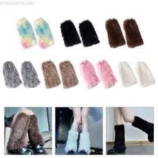 Aquecedores Pernas Peludos Pelúcia Coloridos Judeus Para , Macias E Botas Inverno