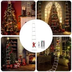 Papai Noel Natal Judeu Subindo Luzes LED Enfeite Férias USB Para Uso Interno
