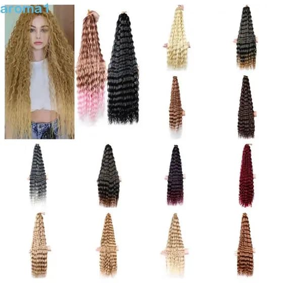 Tranças de Crochê AROMA1 Deep Twist, Cabelo Sintético Cacheado em Ondas Africanas, Cabelo Cacheado EBP1