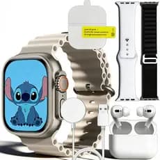 Kit 4 Em 1 Relógio Inteligente i13 Fone De Ouvido Sem Fio Festival Presente Smartwatch
