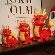 Boneca De Dragão Do Zodíaco DELMER , Mascote Chinês De Desenho Animado Macio , Brinquedos De Pelúcia