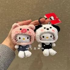 Bonito Gatinho Cabeça Capa Chaveiro Novo Pingente Mochila Saco De Pelúcia Presente Boneca wEr7