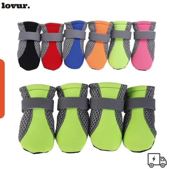 Botas De Chuva LOVUR , Sapatos Impermeáveis Para Cães De Estimação Com Fundo Macio , Calçados Animais Alça Ajustável Dur