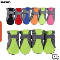 Botas De Chuva LOVUR , Sapatos Impermeáveis Para Cães De Estimação Com Fundo Macio , Calçados Animais Alça Ajustável Dur