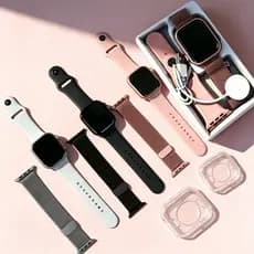 kit Smartwatch Relógio Inteligente AMOLCD 2.0 " HD Masculino Bluetooth Chamada De Saúde , Digital Feminino Calculadora P
