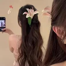 [PEBR] Presilhas Boêmias Flor De Lírio Garra De Cabelo Grande Clipe De Tubarão Para Mulheres Meninas Lindo Grampo Rabo D