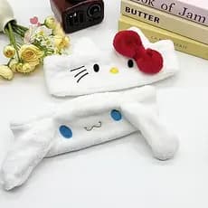 [PEBR] Sanrio Hello Kitty Cinnamoroll Pelúcia Para Lavar O Rosto Maquiagem Faixa De Cabelo Desenhos Animados Mulheres An