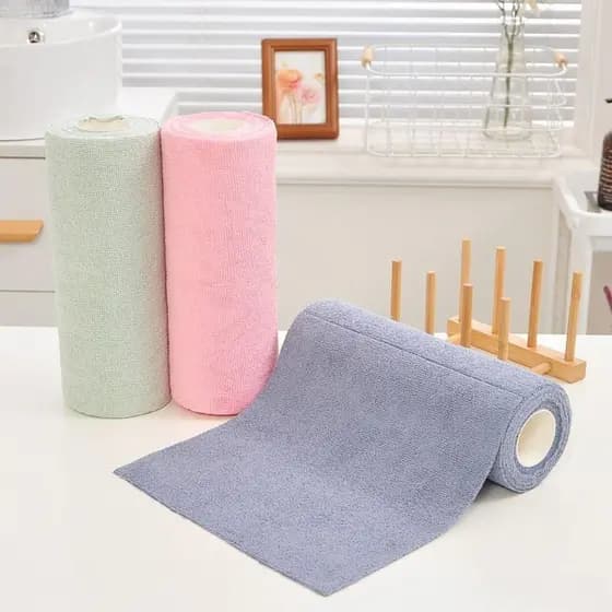20PCS/Roll Toalha De Microfibra , Toalhas De Cozinha Domésticas De Limpeza Doméstica