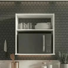 Suporte Micro-ondas Forno Elétrico 100% MDF Nicho Organizador Suporte Duplo Multiuso