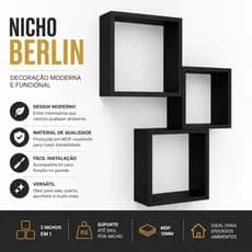 QUEIMA DE ESTOQUE KIT 3 Nichos Sala Cozinha Banheiro Nicho Quadrado Organizador MDF 20cm 25cm 30cm