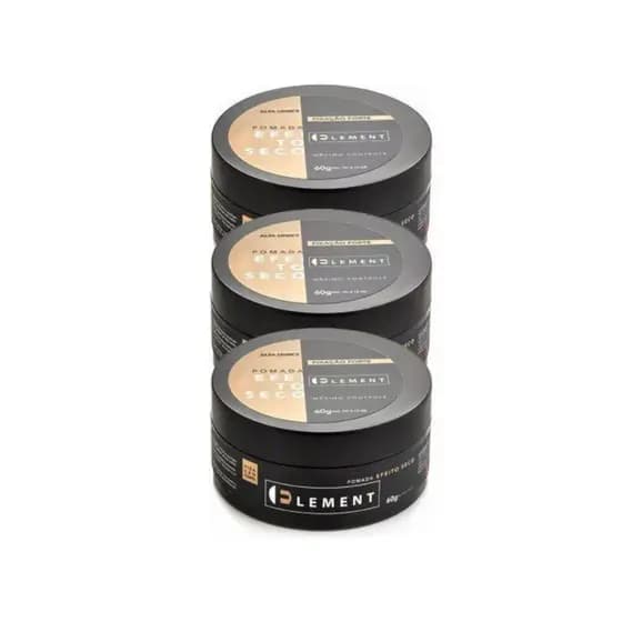 Kit 3 Cera Modeladora Para Cabelo Efeito Seco 60g Element