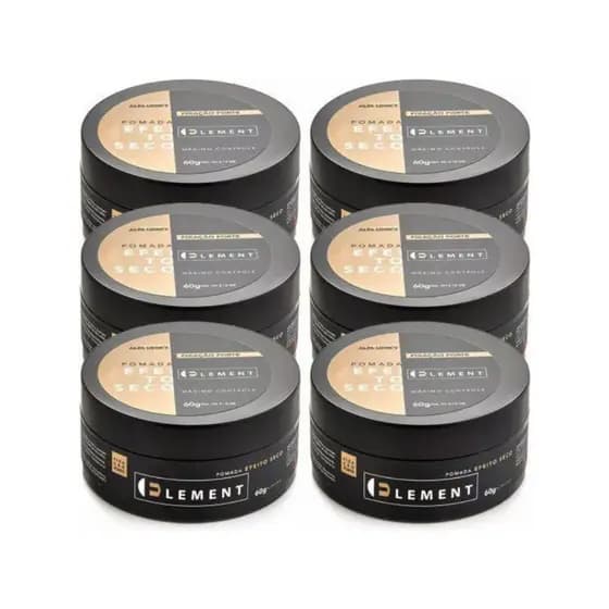 Kit 6 Cera Modeladora Para Cabelo Efeito Seco 60g Element