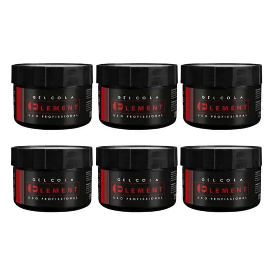 Kit 6 Gel Cola Alta Fixação de Cabelo Element 300g