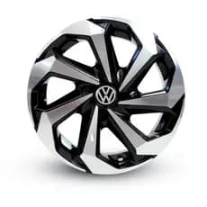 Kit 4x Calotas Spider Aro 13/14/15 Vw Volkswagen Gol Space Fox Polo Up Voyage Saveiro + Emblema Resinado