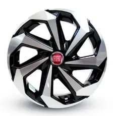 Kit Calotas Esportivas Aro 13/14/15 Fiat Argo Palio Mobi Siena Mille Uno Cronos + Emblema Resinado Spider