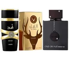 KIT 3 PERFUME ARABE MASCULINO 100ML CADA FRAGANCIA MAIS VENDIDOS