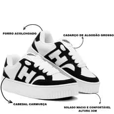 Tênis Feminino Casual 34 ao 40 Camurça Branco Detalhe Camurça Solado Confort