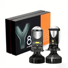 Kit Conversão H4 LED 24.000LM - Lente Projetor Y8  Mini para Carro Alto/Baixo Par Ultra Led Lâmpada Super Led