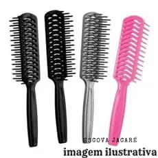 ESCOVA P/CABELO PLÁSTICA JACARÉ MARIANA DESEMBARAÇAR MODELAR FITAGEM FINALIZAÇÃO BARBA *COR SORTIDA*