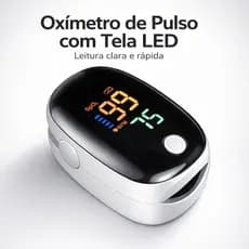Oxímetro Digital de Dedo Medidor SpO2 Oxigênio no Sangue Frequência Cardíaca Alta Precisão LED