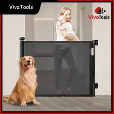 Portão de Segurança Retrátil 1.8m ou 3m | Grade de Tela para Bebês e Pets Sem Batente
