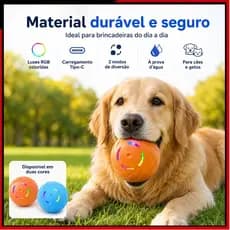 Bola Mágica Inteligente de Salto para Pets - Brinquedo Interativo Automático, Recarregável e Ultra Resistente