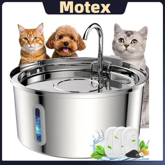 3L bebedouro para animais de estimação em aço inoxidáve, Bebedouro para cães e gatos com filtro, sensor automático, Ultr