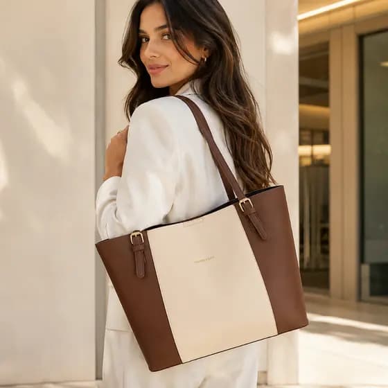 Bolsa Feminina Crossbody de Couro PU, Grande Capacidade, Ombro e Mão Vintage