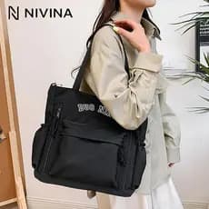 Bolsa Feminina Grande de Ombro em Lona Reforçada com 2 Alças Fashion
