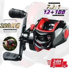 220Kg Carretilha De Pesca Cana De Pesca Molinete Magnético12 + 1BB Baitcasting Fishing Reel