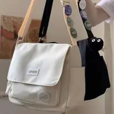 Bolsa Carteiro de Nylon Impermeável de Grande Capacidade — Bolsa Transversal e de Ombro para Estudantes e Uso Diário