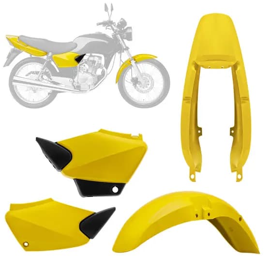 Kit Carenagem Titan 125 2000 a 2004 Cromo Forte 3 Peças ABS Virgem Original