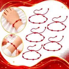 Pulseira 7 Nós Kabbalah Proteção Vermelha Ajustável Acessório Adulto Infantil Contra Mal Inveja