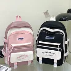 Mochila Unissex Nova Color-block Mochila Repelente De Água De Grande Capacidade Adequada Para Mochila Escolar De Viagem