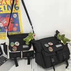 Bolsa Transversal De Lona De Grande Capacidade Unissex Estilo Escolar Para Estudantes E Bolsa Mensageiro Masculina