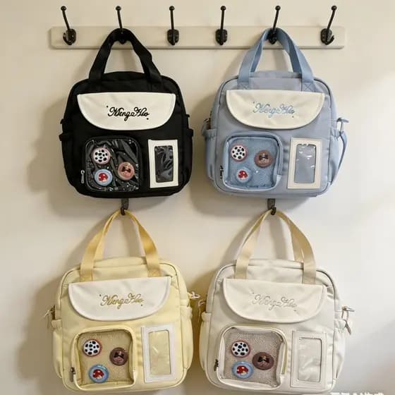 Bolsa Mochila Feminina Nylon Transparente para Pins | Itabag Casual Escolar