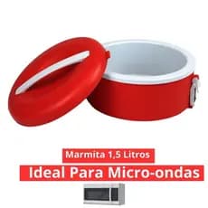 Marmita Para Alimentos 1,5 Litros  Cor Vermelha